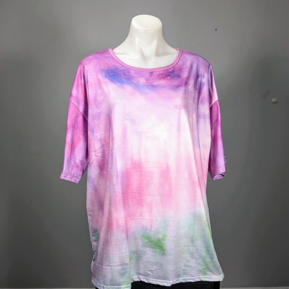 NWT Short Sleeve Top Oversized  Tie Dye Printed